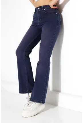 Toparlayıcı Yüksek Bel İspanyol Paça Jean