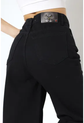Yüksek Bel Geniş Paça Jean Pantolon