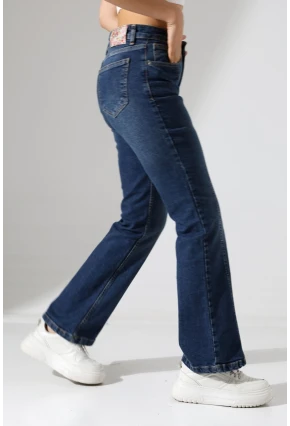 Yüksek Bel İspanyol Paça Jean Pantolon