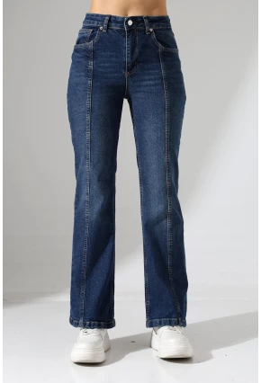 Yüksek Bel İspanyol Paça Jean Pantolon