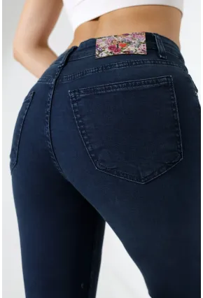 Yüksek Bel Lacivert Skinny Fit Jean Pantolon