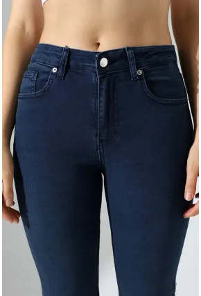 Yüksek Bel Lacivert Skinny Fit Jean Pantolon