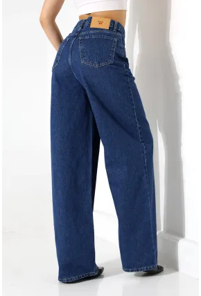 Yüksek Bel Salaş Kesim Bol Paça Jean