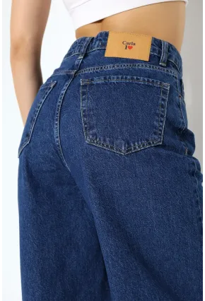 Yüksek Bel Salaş Kesim Bol Paça Jean