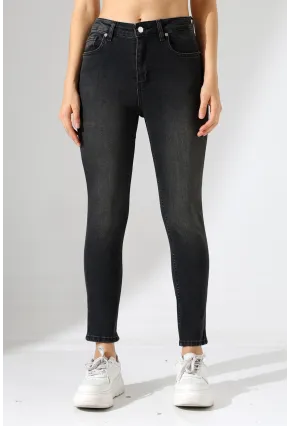 Yüksek Bel Siyah Skinny Fit Jean Pantolon