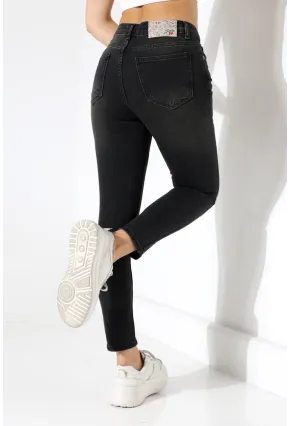 Yüksek Bel Siyah Skinny Fit Jean Pantolon