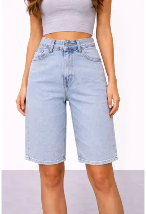 Açık Mavi Bermuda Jean