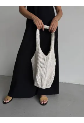 Doğal Dokulu Örgü Omuz Çantası – Minimal & Şık Günlük Kullanım