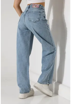 Kadın Açık Mavi Relaxed Fit Jean