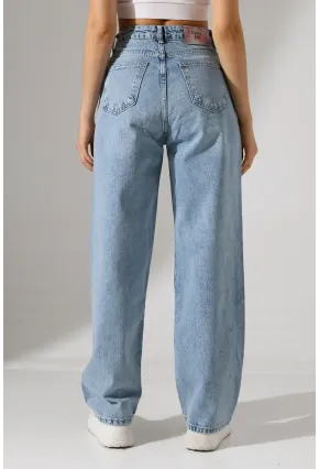 Kadın Açık Mavi Relaxed Fit Jean