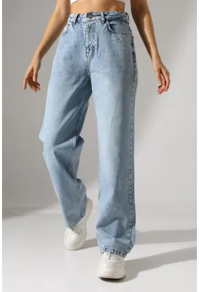 Kadın Açık Mavi Relaxed Fit Jean
