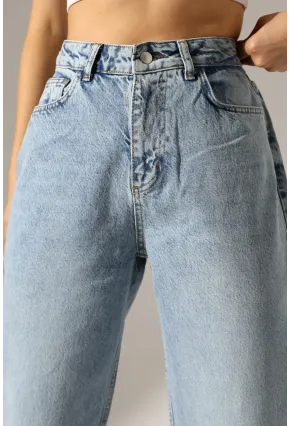 Kadın Açık Mavi Relaxed Fit Jean