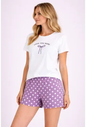 Kadın Kısa Kollu Pijama Takımı Şortlu Yazlık Rahat Kalıp Ev Giyim