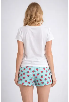 Kadın Kısa Kollu Pijama Takımı Şortlu Yazlık Rahat Kalıp Ev Giyim