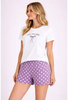 Kadın Kısa Kollu Pijama Takımı Şortlu Yazlık Rahat Kalıp Ev Giyim
