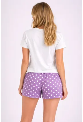 Kadın Kısa Kollu Pijama Takımı Şortlu Yazlık Rahat Kalıp Ev Giyim