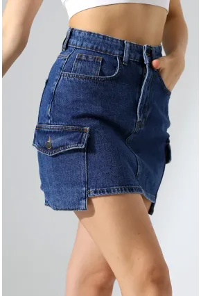 Kargo Cep Detay Mini Kot Etek