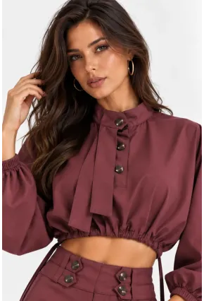 Modern Dokunuşlu Crop Bluz & Kargo Pantolon İkili Takım