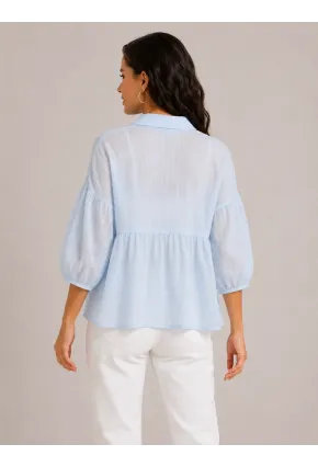 Oversize Çizgili Pamuk Gömlek