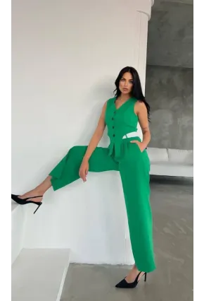 Pantalon Yelek Alt Üst Tasarım Takım Yeşil