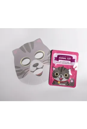 PRETTYSKIN Animal Cat Anti-Wrinkle Mask 25 gr | Kırışıklık Karşıtı Nemlendirici Kağıt Yüz Maskesi 4lü Set