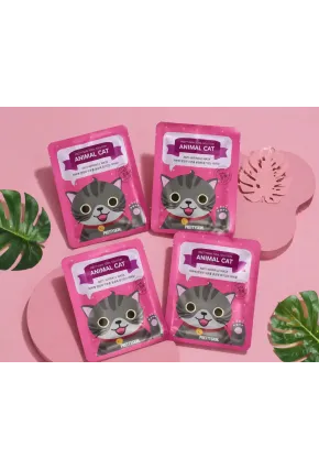 PRETTYSKIN Animal Cat Anti-Wrinkle Mask 25 gr | Kırışıklık Karşıtı Nemlendirici Kağıt Yüz Maskesi 4lü Set