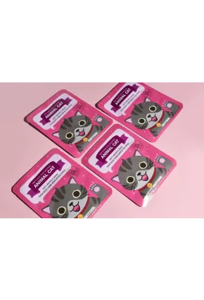 PRETTYSKIN Animal Cat Anti-Wrinkle Mask 25 gr | Kırışıklık Karşıtı Nemlendirici Kağıt Yüz Maskesi 4lü Set