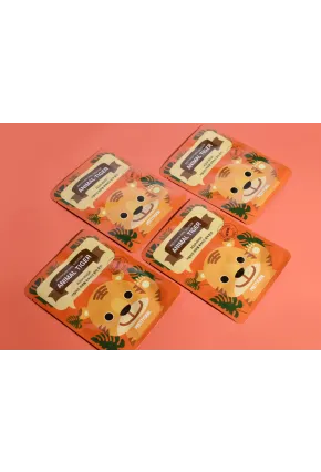 PRETTYSKIN Animal Tiger Aqua Mask 25gr | Nemlendirici Kaplan Desenli Kağıt Yüz Maskesi 4lü Set
