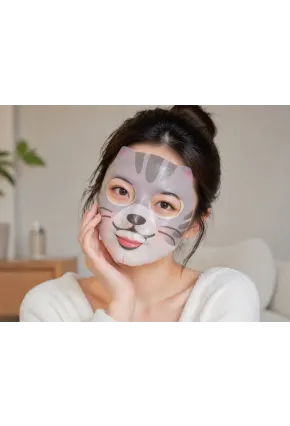 PRETTYSKIN Animal Tiger Aqua Mask & Animal Cat Anti-Wrinkle Mask 6lı Set 25g