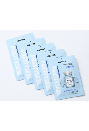 PRETTYSKIN Hyaluronic Acid Ampoule Mask Sheet 23g | Yoğun Nemlendirici Kağıt Yüz Maskesi 5li Set