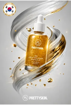 PS PRETTYSKIN 24K Gold Collagen Ampoule 50 ml | Altın ve Kolajen İçerikli Sıkılaştırıcı Yüz Serumu