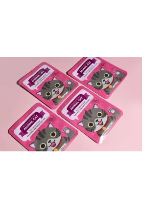 PS PRETTYSKIN Animal Cat Anti-Wrinkle Mask 25 gr | Kırışıklık Karşıtı Nemlendirici Kağıt Yüz Maskesi 4lü Set