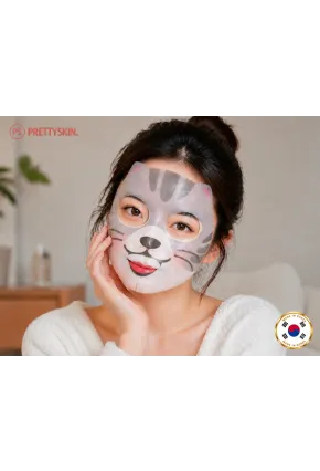 PS PRETTYSKIN Animal Cat Anti-Wrinkle Mask 25 gr | Kırışıklık Karşıtı Nemlendirici Kağıt Yüz Maskesi 4lü Set