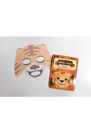 PS PRETTYSKIN Animal Tiger Aqua Mask 25gr | Nemlendirici Kaplan Desenli Kağıt Yüz Maskesi 4lü Set