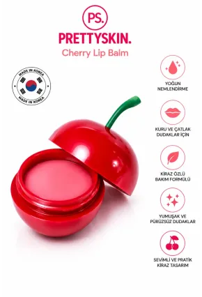 PS PRETTYSKIN Cherry Lip Balm 9 gr | Nemlendirici Kiraz Özlü Dudak Bakım Balmı