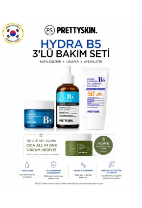 PS PRETTYSKIN Hydra B5 Derma Repair Cream & B5 Max Serum & B5 Oil Control Sun Cream SPF50+