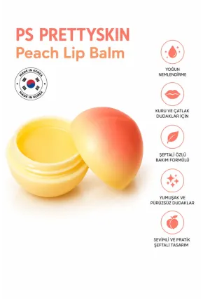 PS PRETTYSKIN Peach Lip Balm 9 gr | Nemlendirici Şeftali Özlü Dudak Bakım Balmı
