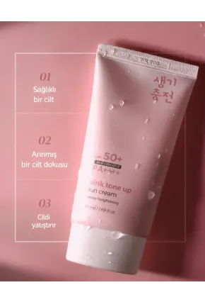 PS PRETTYSKIN Pink Tone Up Sun Cream SPF50+ PA++++ 50 ml | Pembe Tone Up Etkili Aydınlatıcı Güneş Kremi