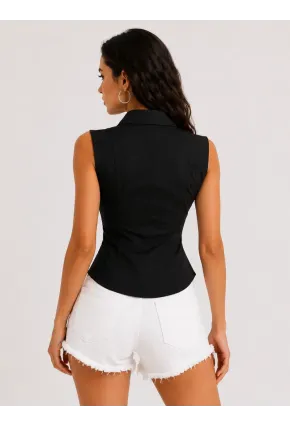 Siyah Fermuarlı Slim Fit Kadın Gömlek