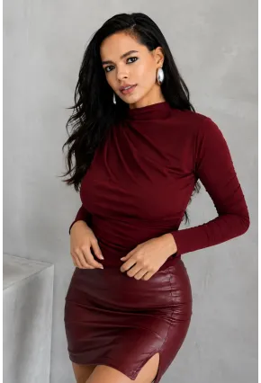 Yarım Balıkçı Bordo Sandy Bluz