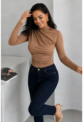 Yarım Balıkçı Camel Sandy Bluz