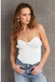 Kadın Ekru İp Askılı Çıtçıtlı Body SH20208