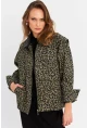 Kadın Haki Leopar Denim Ceket MELT1174