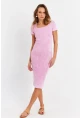 Kadın Pembe Kaşkorse Midi Elbise ALB200