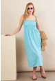 Kadın Turkuaz Gipeli Midi Plaj Elbisesi OR501
