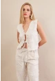 Kadın Vanilya Çizgili Püsküllü Alt Üst Takım MOD2517