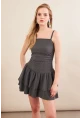 Kadın Antrasit Fırfırlı Mini Elbise MOD7593