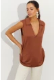 Kadın Badem Polo Yaka Bluz LPP1219