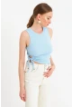 Kadın Bebe Mavi Yanı Büzülebilir Basic Bluz RSP329