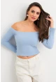 Kadın Bebe Mavi Yumuşak Dokulu Bluz SE7